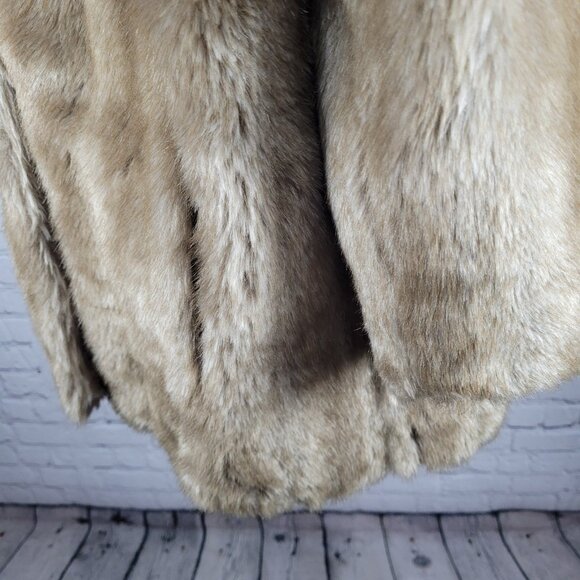 VTG Style VI Ltd Brown Faux Fur Hook & Loop Pockets Collared Lined Coat USA 18 - Picture 12 of 16